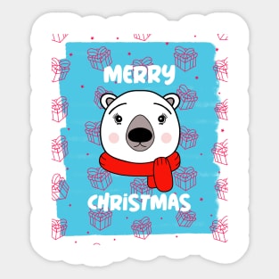 CHRISTMAS Sweater White Polar Bear Sticker